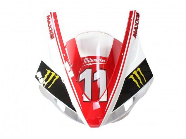 1998-1999 Yamaha YZF 1000 R1 Motorcycle Fairings - Red White Black Yellow Monster Milwaukee MAXXIS 11