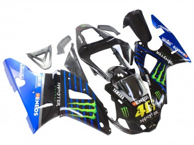 Affordable 2000-2001 Yamaha YZF 1000 R1 Motorcycle Fairings - Blue Black Green Monster Yamalube ENEOS 46