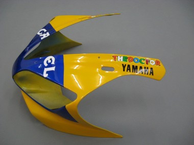 Affordable 2000-2001 Yamaha YZF 1000 R1 Motorcycle Fairings - White Yellow Blue Motul Camel