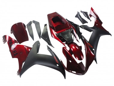 Affordable 2002-2003 Yamaha YZF 1000 R1 Motorcycle Fairing Kits - Red Matte Black