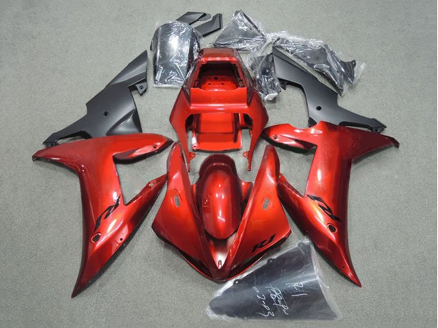 2002-2003 Yamaha YZF 1000 R1 Motorcycle Fairing - Red Matte Black