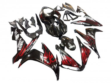 Affordable 2004-2006 Yamaha YZF 1000 R1 Motorcycle Fairings - Glossy Black Red Flame