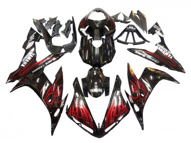 Affordable 2004-2006 Yamaha YZF 1000 R1 Motorcycle Fairings - Glossy Black Red Flame