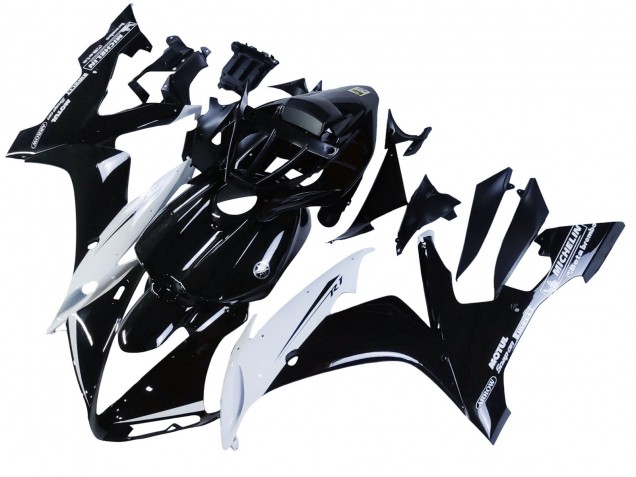 2004-2006 Yamaha YZF 1000 R1 Motorcycle Fairings - Glossy Black White Motul