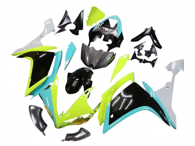 2007-2008 Yamaha YZF 1000 R1 Motorcycle Fairings - Light Blue Lime Green Black