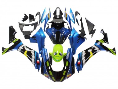 Affordable 2020-2025 Yamaha YZF 1000 R1 Motorcycle Fairings - Blue Green Black Shark