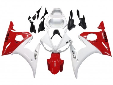 Affordable 2006-2009 Yamaha YZF R6S Motorcycle Fairings - White Red