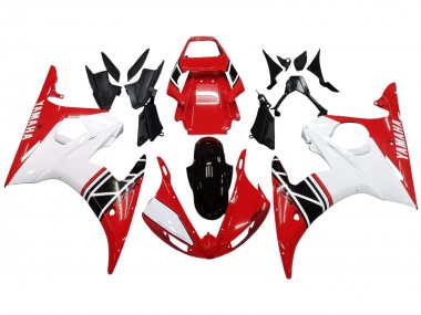 Affordable 2006-2009 Yamaha YZF R6S Motorcycle Fairing - White Red Glossy Black