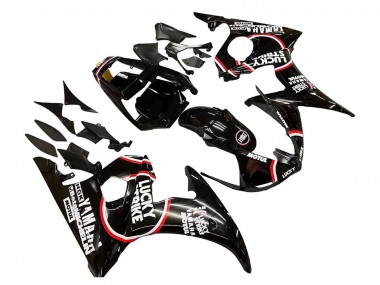 Affordable 2006-2009 Yamaha YZF R6S Motorcycle Fairings - Glossy Black Red White Lucky Strike Motul