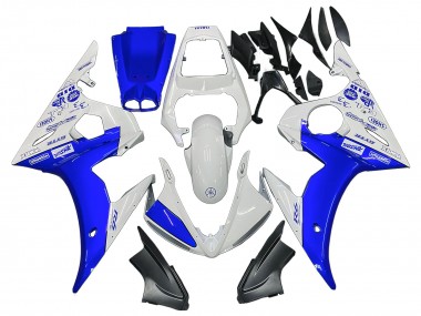 Affordable 2006-2009 Yamaha YZF R6S Motorcycle Fairings - White Blue GYTR