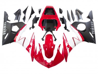 Affordable 2006-2009 Yamaha YZF R6S Motorcycle Fairings - Red White Matte Black