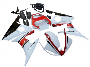 Affordable 2006-2009 Yamaha YZF R6S Motorcycle Fairings - White Red Glossy Black