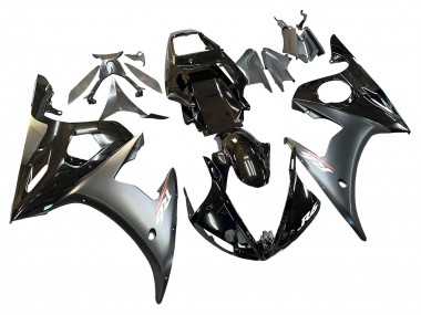 Affordable 2006-2009 Yamaha YZF R6S Motorcycle Fairings - Glossy Black Matte Black Gold Chameleon