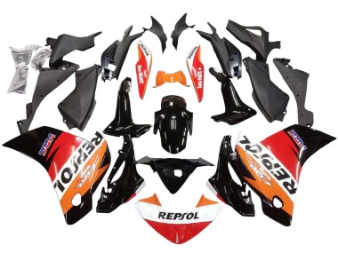 Affordable 2011-2015 Honda CBR250RR Motorcycle Fairings - Orange White Red Black Glossy HRC Repsol