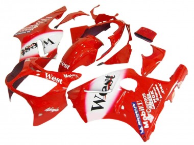 Affordable 2000-2001 Kawasaki ZX12R Motorcycle Fairings - Red White Black West