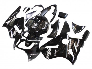 Affordable 2000-2001 Kawasaki ZX12R Motorcycle Fairings - Glossy Black White Elf Snow