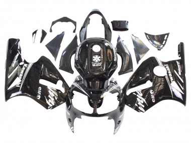 Affordable 2000-2001 Kawasaki ZX12R Motorcycle Fairings - Glossy Black White Elf Snow