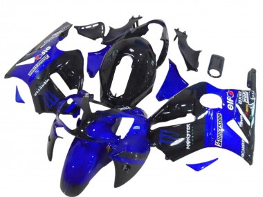 Affordable 2000-2001 Kawasaki ZX12R Motorcycle Fairings - Glossy Black Blue Monster