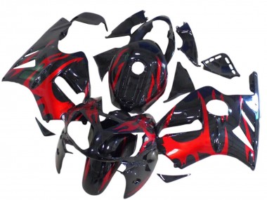 Affordable 2000-2001 Kawasaki ZX12R Motorcycle Fairings - Glossy Black Red