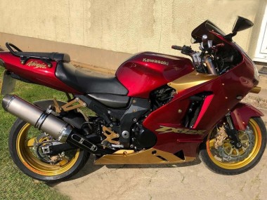 Affordable 2000-2001 Kawasaki ZX12R Motorcycle Fairings - Red Gold