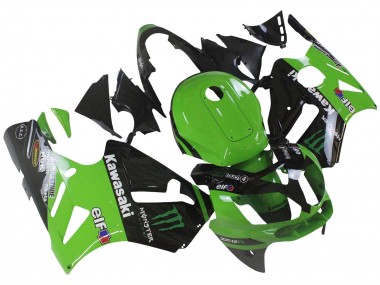Affordable 2002-2006 Kawasaki ZX12R Motorcycle Fairing - Green Glossy Black Elf Touch4 Monster