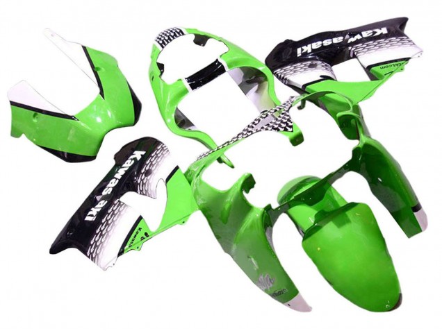 2000-2001 Kawasaki ZX9R Motorcycle Fairings - Green White Black