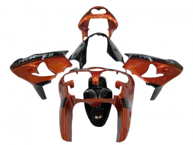 2000-2001 Kawasaki ZX9R Motorcycle Fairing - Orange Black