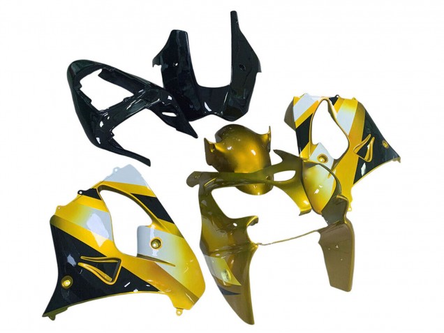 2000-2001 Kawasaki ZX9R Motorcycle Fairings - Gold White Black