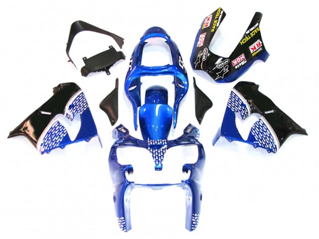 2000-2001 Kawasaki ZX9R Motorcycle Fairings - Blue White Black