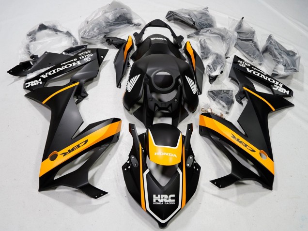 2021-2023 Honda CBR650R Motorcycle Fairings - Matte Black Yellow HRC