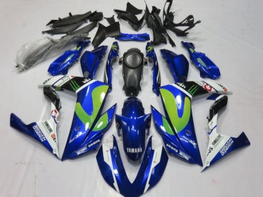 Affordable 2015-2018 Yamaha YZF R3/R25 Motorcycle Fairings - Blue White Black Green Monster