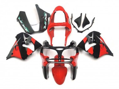 Affordable 2002-2003 Kawasaki ZX9R Motorcycle Fairings - Red Black Silver