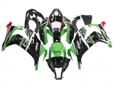 Affordable 2011-2015 Kawasaki ZX10R Motorcycle Fairings - Green Black White Red Stripe Monster