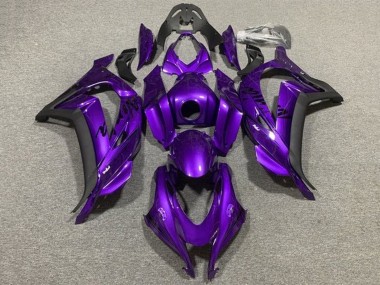 Affordable 2011-2015 Kawasaki ZX10R Motorcycle Fairings - Purple Matte Black