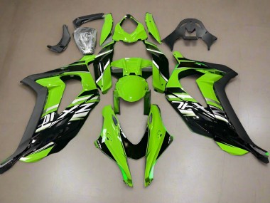 Affordable 2016-2020 Kawasaki ZX10R Motorcycle Fairings - Green Glossy Black