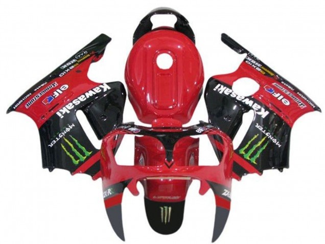 2000-2001 Kawasaki ZX12R Motorcycle Fairings - Red Black Green Monster