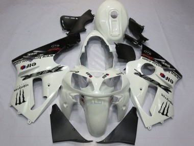 Affordable 2000-2001 Kawasaki ZX12R Motorcycle Fairings - Pearl White Black Elf Monster Energy