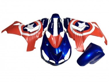 Affordable 2006-2011 Kawasaki ZX14R ZZR1400 Motorcycle Fairings - Blue Red White Star Captain America