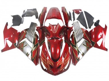 Affordable 2006-2011 Kawasaki ZX14R ZZR1400 Motorcycle Fairings - Red Silver Black Gold