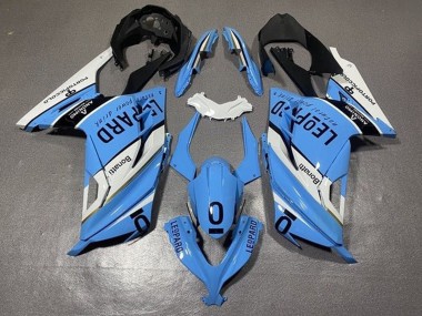 Affordable 2013-2024 Kawasaki EX300 Motorcycle Fairings - White Blue Black Leopard