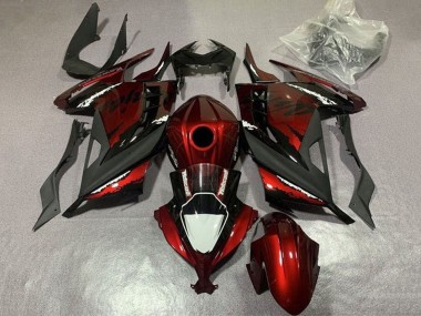 Affordable 2013-2024 Kawasaki EX300 Motorcycle Fairings - Red Black White