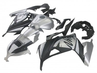 Affordable 2013-2024 Kawasaki EX300 Motorcycle Fairings - Silver Black