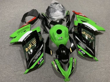 Affordable 2013-2024 Kawasaki EX300 Motorcycle Fairings - Green White Black Red Elf