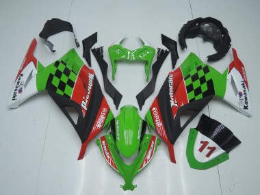 Affordable 2013-2024 Kawasaki EX300 Motorcycle Fairings - Green White Red Black Motocard