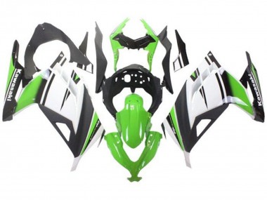 Affordable 2013-2024 Kawasaki EX300 Motorcycle Fairings - Green White Black Matte Black