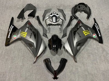 Affordable 2013-2024 Kawasaki EX300 Motorcycle Fairings - Matte Grey Black Yellow Monster