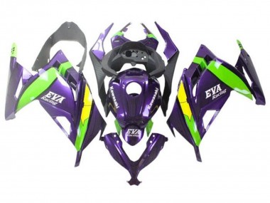 Affordable 2013-2024 Kawasaki EX300 Motorcycle Fairings - Purple Green Yellow Eva Racing