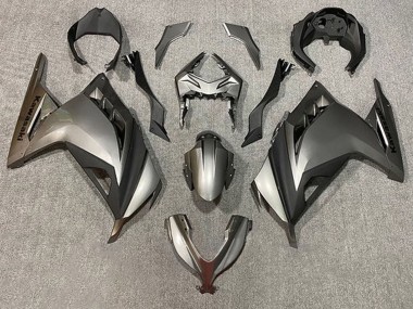 Affordable 2013-2024 Kawasaki EX300 Motorcycle Fairings - Silver Matte Black