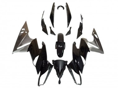 Affordable 2009-2011 Kawasaki Ninja 650 EX650 Motorcycle Fairings - Glossy Black Silver