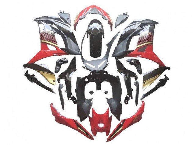 2017-2019 Kawasaki Ninja 650 EX650 Motorcycle Fairings - Red Black Gold